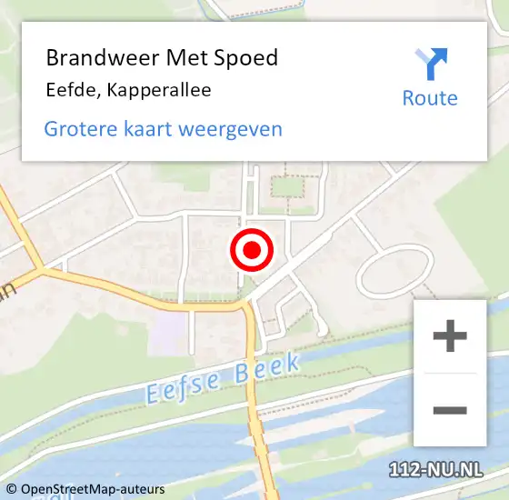 Locatie op kaart van de 112 melding: Brandweer Met Spoed Naar Eefde, Kapperallee op 25 november 2021 08:44