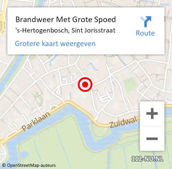 Locatie op kaart van de 112 melding: Brandweer Met Grote Spoed Naar 's-Hertogenbosch, Sint Jorisstraat op 25 november 2021 08:45