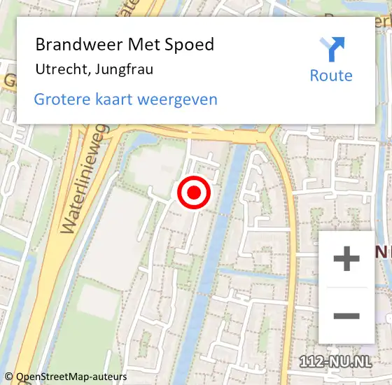 Locatie op kaart van de 112 melding: Brandweer Met Spoed Naar Utrecht, Jungfrau op 25 november 2021 13:00