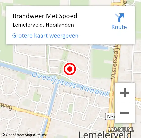 Locatie op kaart van de 112 melding: Brandweer Met Spoed Naar Lemelerveld, Hooilanden op 25 november 2021 13:29