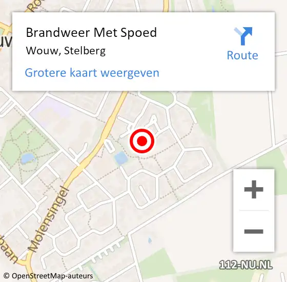 Locatie op kaart van de 112 melding: Brandweer Met Spoed Naar Wouw, Stelberg op 25 november 2021 14:08