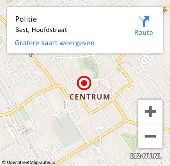 Locatie op kaart van de 112 melding: Politie Best, Hoofdstraat op 25 november 2021 19:33