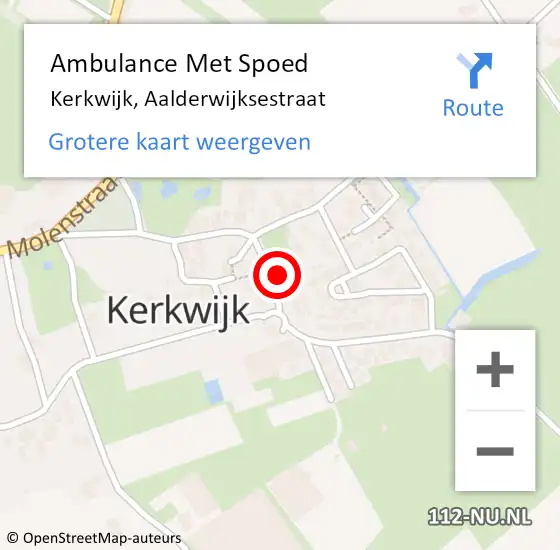 Locatie op kaart van de 112 melding: Ambulance Met Spoed Naar Kerkwijk, Aalderwijksestraat op 26 november 2021 09:03