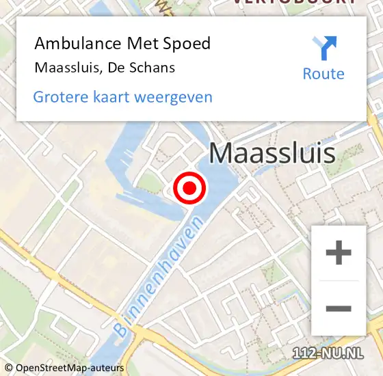 Locatie op kaart van de 112 melding: Ambulance Met Spoed Naar Maassluis, De Schans op 26 november 2021 09:58