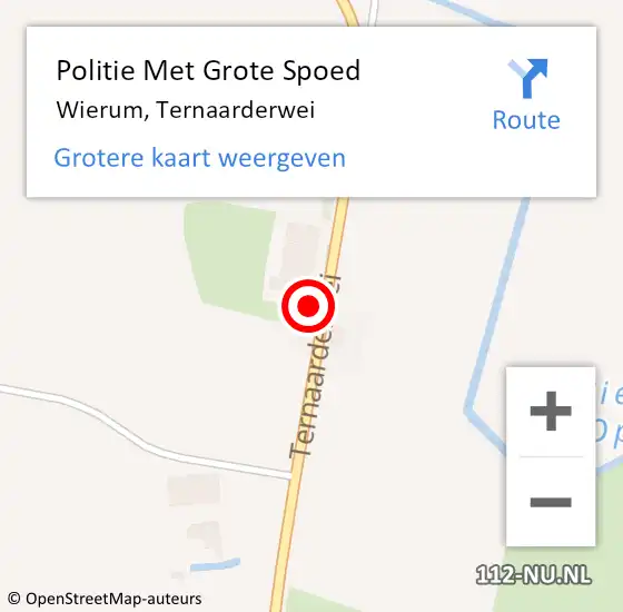 Locatie op kaart van de 112 melding: Politie Met Grote Spoed Naar Wierum, Ternaarderwei op 26 november 2021 15:18
