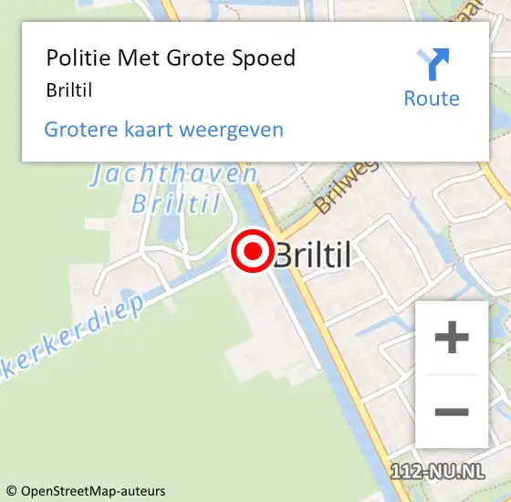 Locatie op kaart van de 112 melding: Politie Met Grote Spoed Naar Briltil op 26 november 2021 15:21