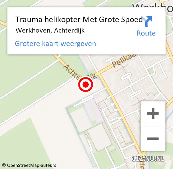 Locatie op kaart van de 112 melding: Trauma helikopter Met Grote Spoed Naar Werkhoven, Achterdijk op 26 november 2021 15:38