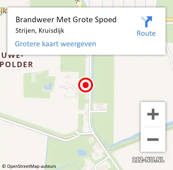 Locatie op kaart van de 112 melding: Brandweer Met Grote Spoed Naar Strijen, Kruisdijk op 26 november 2021 17:47