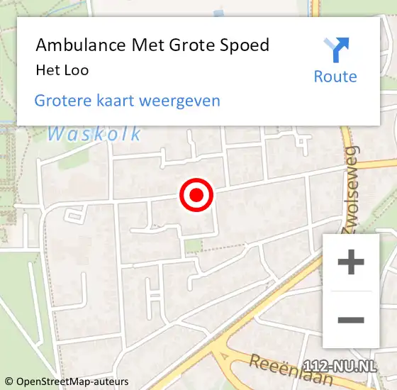 Locatie op kaart van de 112 melding: Ambulance Met Grote Spoed Naar Het Loo op 27 november 2021 10:24