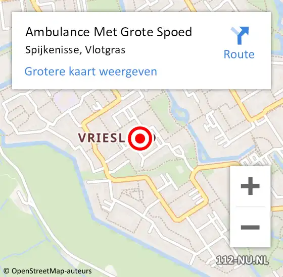 Locatie op kaart van de 112 melding: Ambulance Met Grote Spoed Naar Spijkenisse, Vlotgras op 27 november 2021 12:28