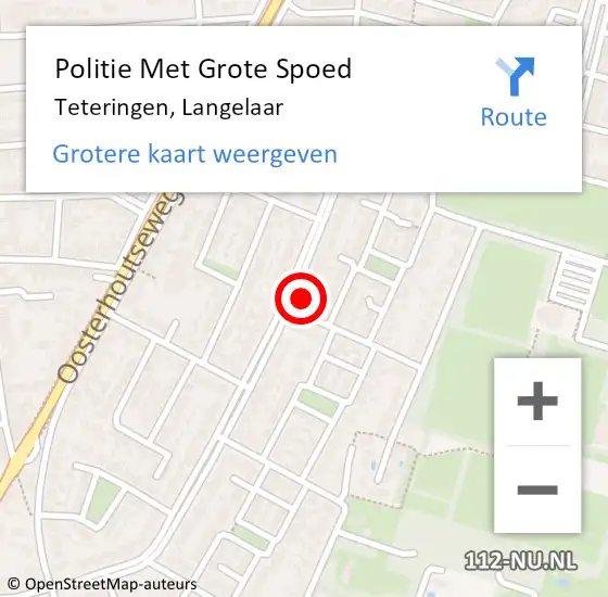 Locatie op kaart van de 112 melding: Politie Met Grote Spoed Naar Teteringen, Langelaar op 27 november 2021 17:49