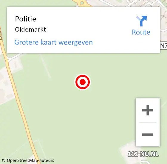 Locatie op kaart van de 112 melding: Politie Oldemarkt op 28 november 2021 00:37