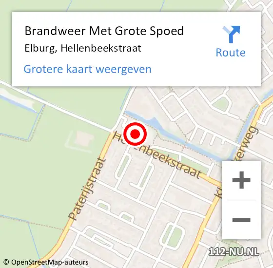 Locatie op kaart van de 112 melding: Brandweer Met Grote Spoed Naar Elburg, Hellenbeekstraat op 28 november 2021 03:09