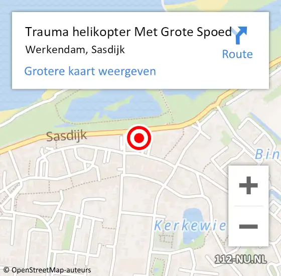 Locatie op kaart van de 112 melding: Trauma helikopter Met Grote Spoed Naar Werkendam, Sasdijk op 28 november 2021 03:48