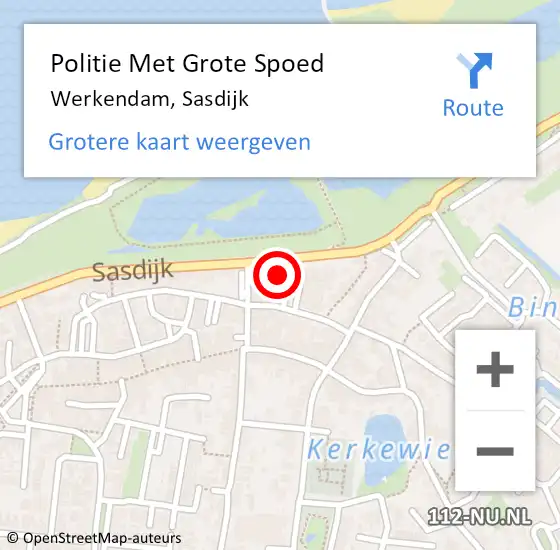 Locatie op kaart van de 112 melding: Politie Met Grote Spoed Naar Werkendam, Sasdijk op 28 november 2021 06:09