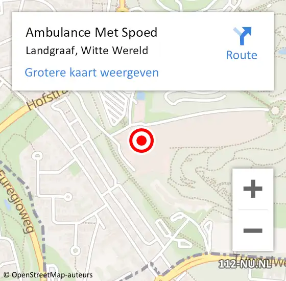 Locatie op kaart van de 112 melding: Ambulance Met Spoed Naar Landgraaf, Witte Wereld op 28 november 2021 14:04
