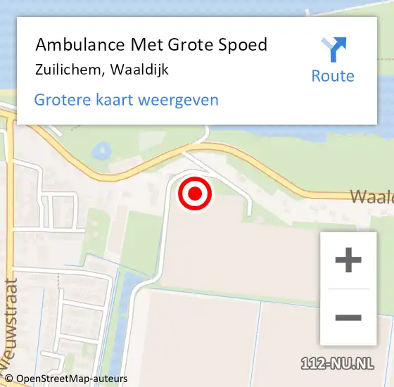 Locatie op kaart van de 112 melding: Ambulance Met Grote Spoed Naar Zuilichem, Waaldijk op 28 november 2021 16:32