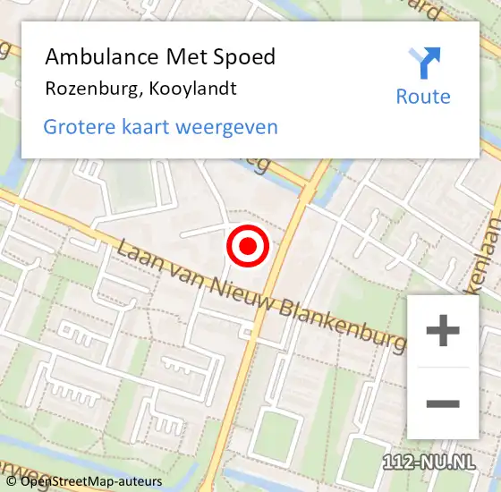 Locatie op kaart van de 112 melding: Ambulance Met Spoed Naar Rozenburg, Kooylandt op 28 november 2021 16:50
