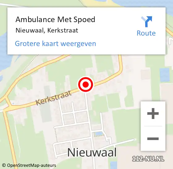 Locatie op kaart van de 112 melding: Ambulance Met Spoed Naar Nieuwaal, Kerkstraat op 28 november 2021 20:42