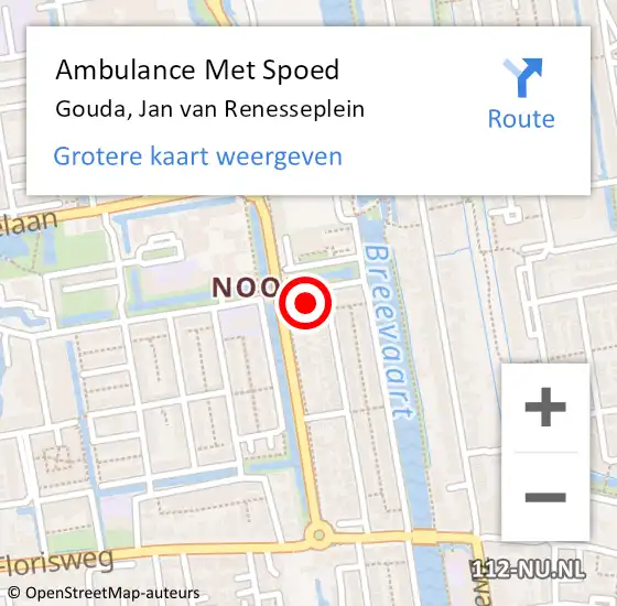 Locatie op kaart van de 112 melding: Ambulance Met Spoed Naar Gouda, Jan van Renesseplein op 29 november 2021 07:29