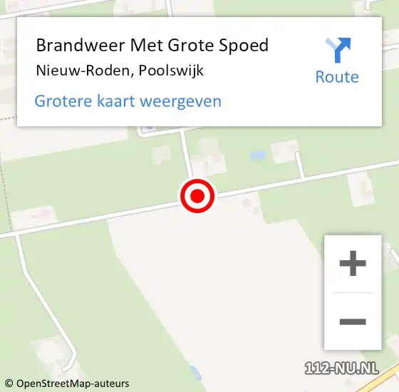 Locatie op kaart van de 112 melding: Brandweer Met Grote Spoed Naar Nieuw-Roden, Poolswijk op 29 november 2021 12:25