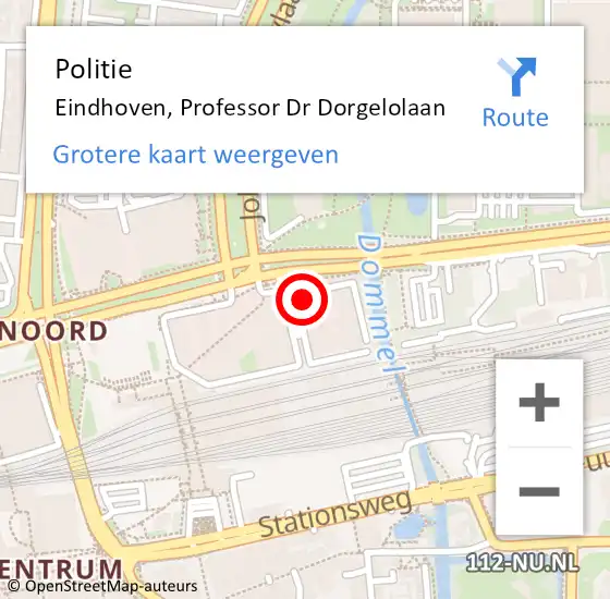 Locatie op kaart van de 112 melding: Politie Eindhoven, Professor Dr Dorgelolaan op 29 november 2021 14:18