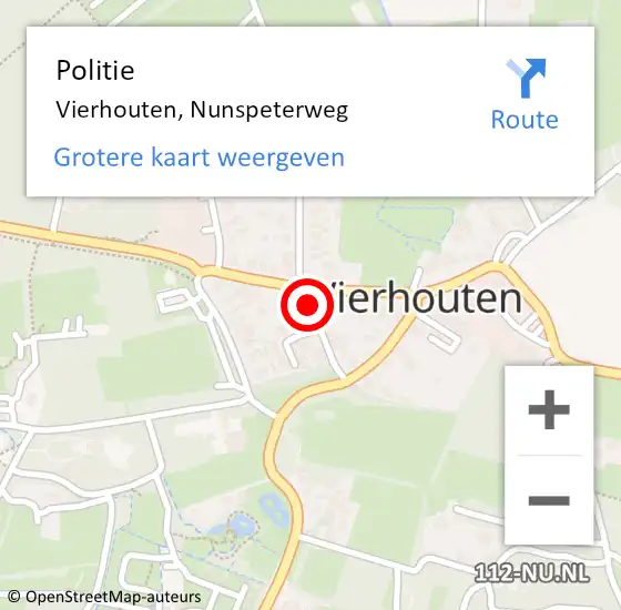 Locatie op kaart van de 112 melding: Politie Vierhouten, Nunspeterweg op 29 november 2021 15:15