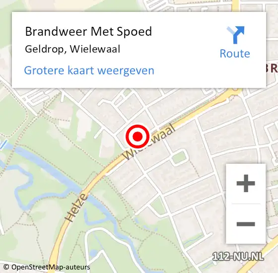 Locatie op kaart van de 112 melding: Brandweer Met Spoed Naar Geldrop, Wielewaal op 29 november 2021 20:51