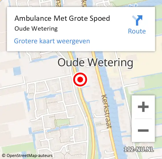 Locatie op kaart van de 112 melding: Ambulance Met Grote Spoed Naar Oude Wetering op 29 november 2021 21:54