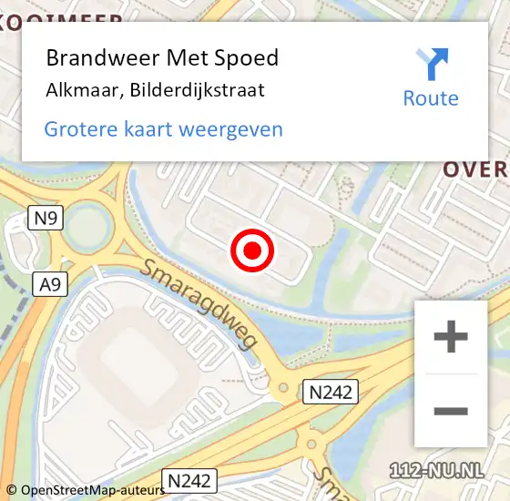 Locatie op kaart van de 112 melding: Brandweer Met Spoed Naar Alkmaar, Bilderdijkstraat op 29 november 2021 21:56