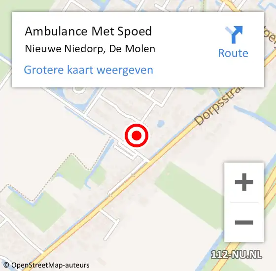 Locatie op kaart van de 112 melding: Ambulance Met Spoed Naar Nieuwe Niedorp, De Molen op 29 november 2021 22:44