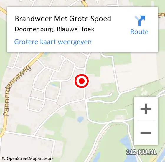 Locatie op kaart van de 112 melding: Brandweer Met Grote Spoed Naar Doornenburg, Blauwe Hoek op 30 november 2021 00:41