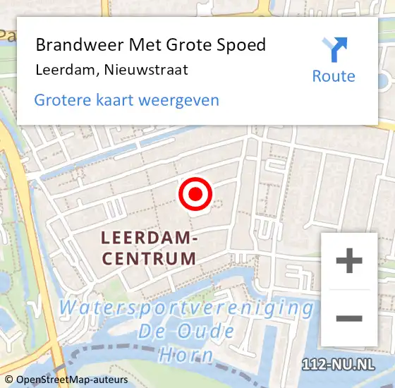 Locatie op kaart van de 112 melding: Brandweer Met Grote Spoed Naar Leerdam, Nieuwstraat op 30 november 2021 03:31