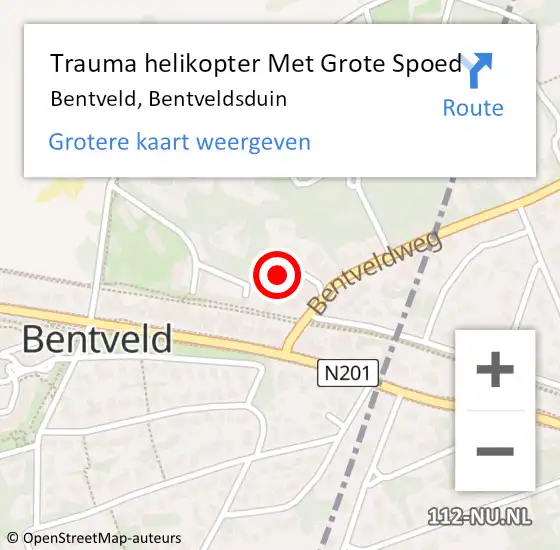 Locatie op kaart van de 112 melding: Trauma helikopter Met Grote Spoed Naar Bentveld, Bentveldsduin op 30 november 2021 09:26
