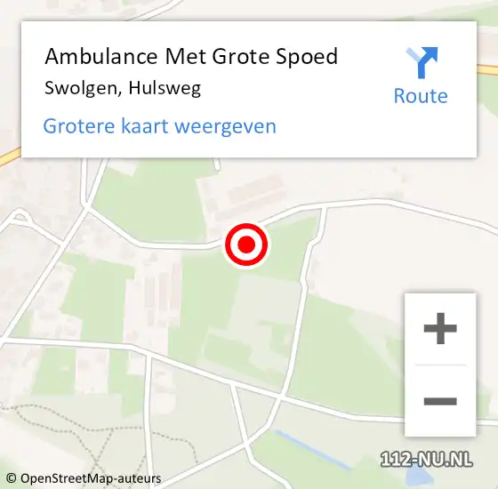 Locatie op kaart van de 112 melding: Ambulance Met Grote Spoed Naar Swolgen, Hulsweg op 30 november 2021 11:12