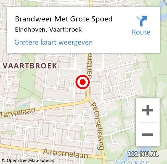 Locatie op kaart van de 112 melding: Brandweer Met Grote Spoed Naar Eindhoven, Vaartbroek op 30 november 2021 16:49