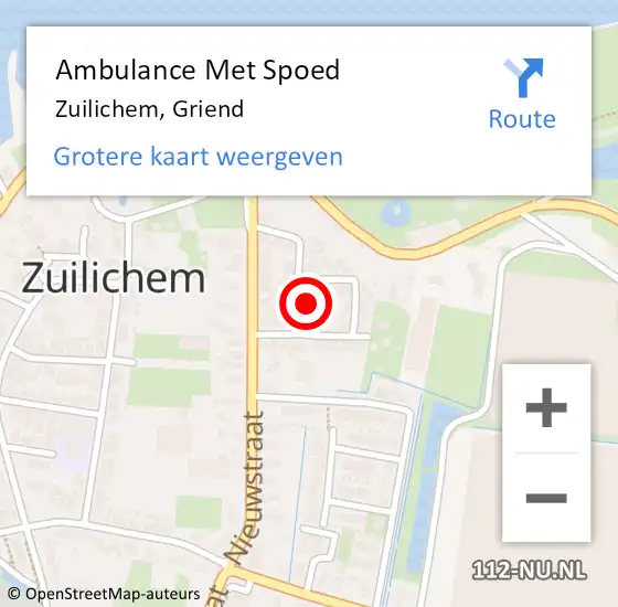 Locatie op kaart van de 112 melding: Ambulance Met Spoed Naar Zuilichem, Griend op 30 november 2021 17:06