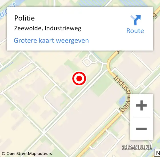 Locatie op kaart van de 112 melding: Politie Zeewolde, Industrieweg op 30 november 2021 17:15