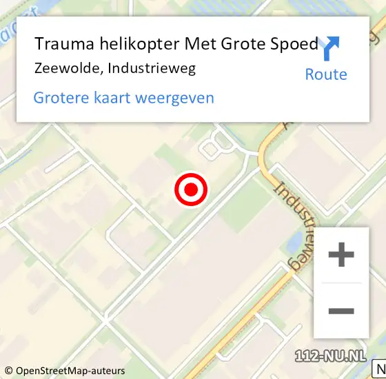 Locatie op kaart van de 112 melding: Trauma helikopter Met Grote Spoed Naar Zeewolde, Industrieweg op 30 november 2021 17:20