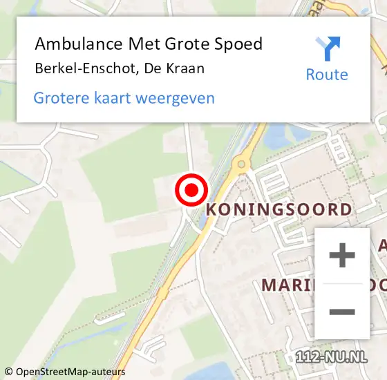 Locatie op kaart van de 112 melding: Ambulance Met Grote Spoed Naar De Kraan op 6 oktober 2013 21:54