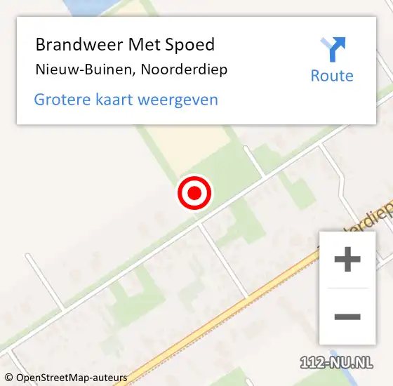 Locatie op kaart van de 112 melding: Brandweer Met Spoed Naar Nieuw-Buinen, Noorderdiep op 1 december 2021 07:34