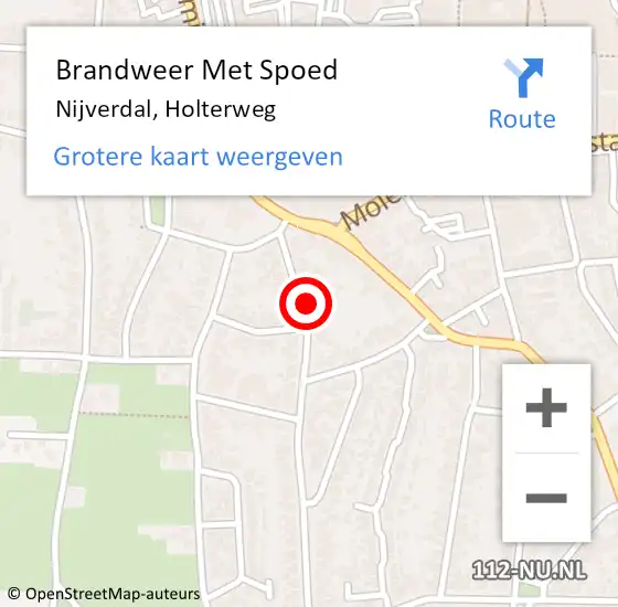 Locatie op kaart van de 112 melding: Brandweer Met Spoed Naar Nijverdal, Holterweg op 1 december 2021 07:45
