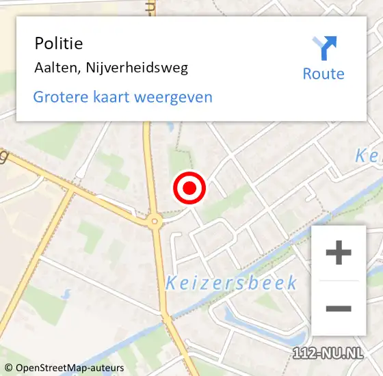 Locatie op kaart van de 112 melding: Politie Aalten, Nijverheidsweg op 1 december 2021 17:24