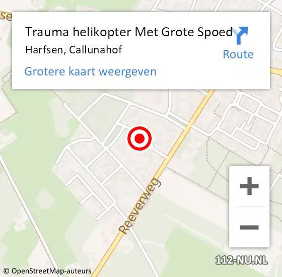 Locatie op kaart van de 112 melding: Trauma helikopter Met Grote Spoed Naar Harfsen, Callunahof op 1 december 2021 18:34