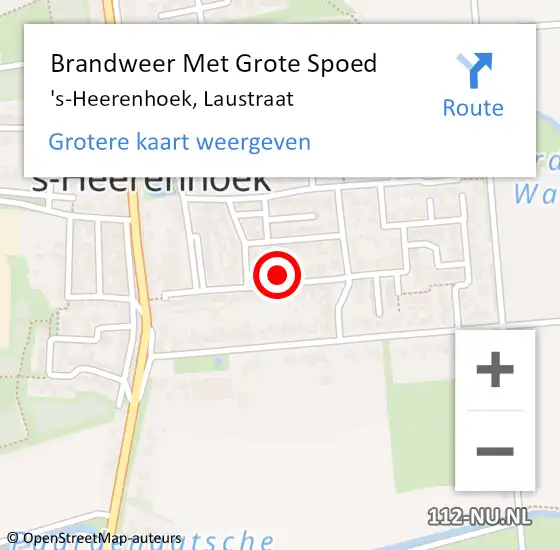 Locatie op kaart van de 112 melding: Brandweer Met Grote Spoed Naar 's-Heerenhoek, Laustraat op 2 december 2021 08:23