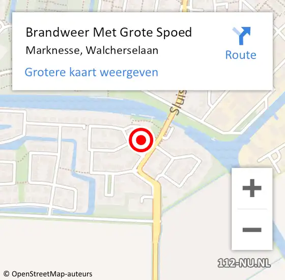 Locatie op kaart van de 112 melding: Brandweer Met Grote Spoed Naar Marknesse, Walcherselaan op 2 december 2021 09:40