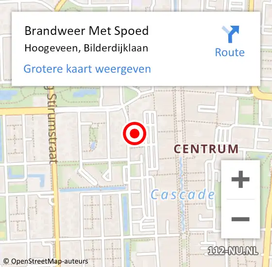 Locatie op kaart van de 112 melding: Brandweer Met Spoed Naar Hoogeveen, Bilderdijklaan op 2 december 2021 09:41