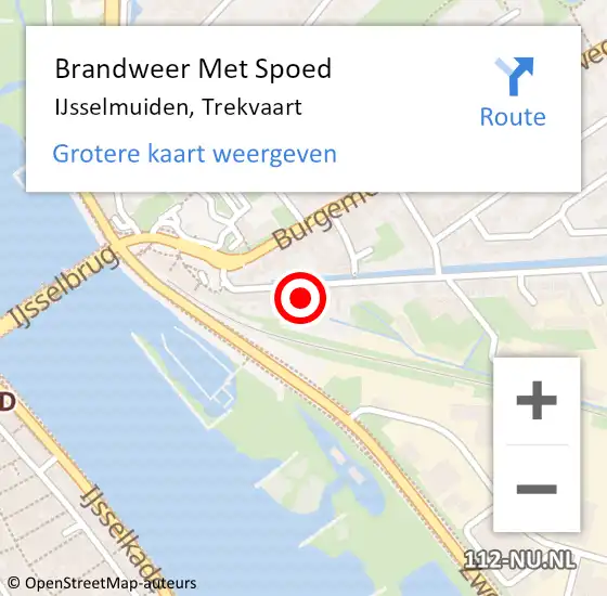 Locatie op kaart van de 112 melding: Brandweer Met Spoed Naar IJsselmuiden, Trekvaart op 2 december 2021 09:59