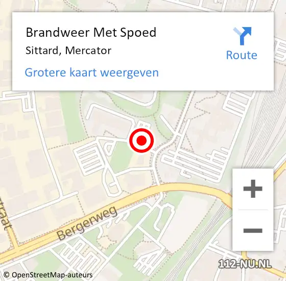 Locatie op kaart van de 112 melding: Brandweer Met Spoed Naar Sittard, Mercator op 2 december 2021 15:46