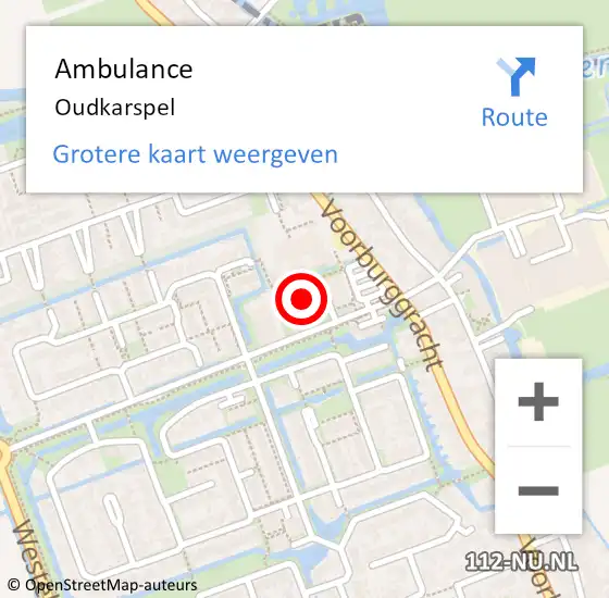 Locatie op kaart van de 112 melding: Ambulance Oudkarspel op 2 december 2021 16:29